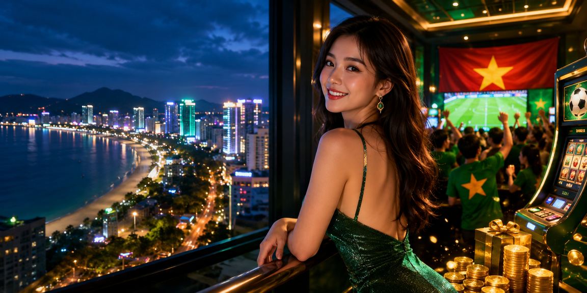 Người chơi tại Quy Nhơn trải nghiệm slots trên điện thoại buổi tối ven biển